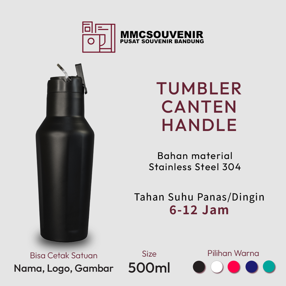Tumbler Canten Handle custom logo Bandung