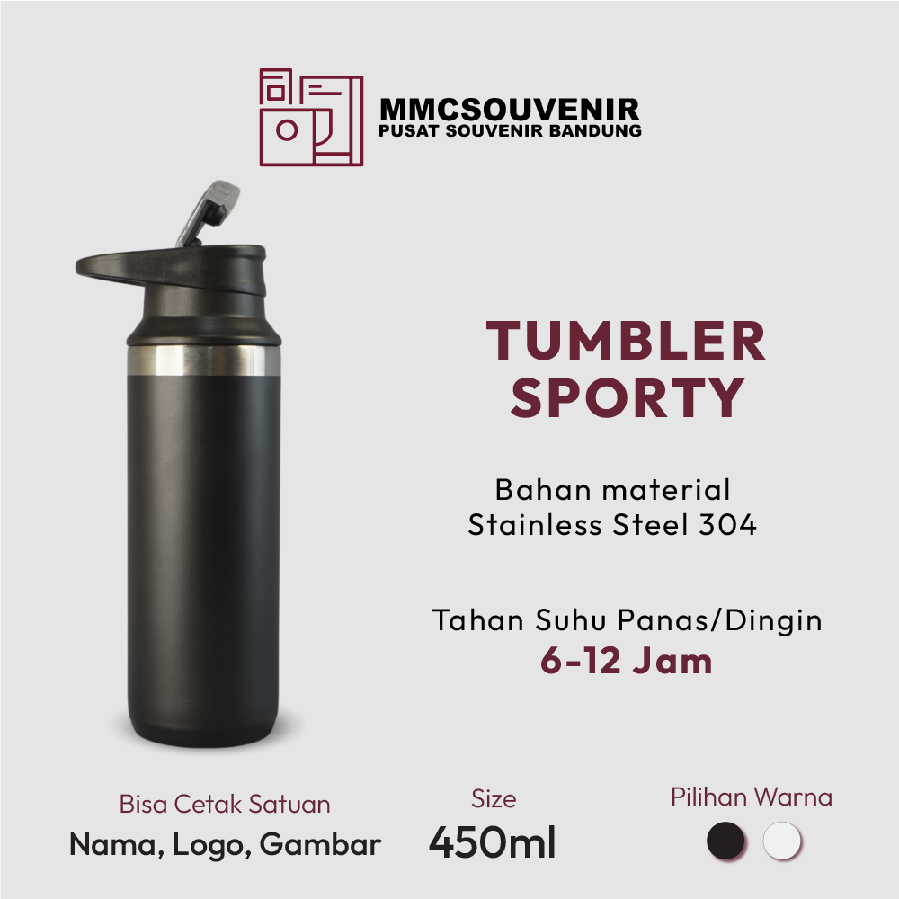 Tumbler Sporty custom logo Bandung